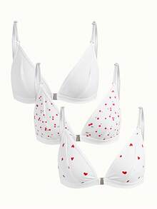 Bonmuse 3件套女士前扣式无钢圈性感文胸 - 彩色 - 查看 1