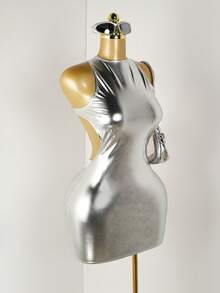 Zolique Women's Solid Color Faux Leather Hollow Out Back Round Neck Sleeveless Slim Mini Dress PU Leather Women Outfit,Dress Women , Elegant  Dress ,Elegant ,Elegant Dresses For Women , Elegant Dress For Women , Elegant Dresses For Party , Elegant Dres, Elegant Dress Women ,Elegant Dresses For Ladies , Party Dress , Elegant Dresses For Party , Party Dresses For Women  Party Dresses , Elegant Party Dresses , Christmas Party Dress , Long Party Dresses ,  Elegant Party Dress , Long Party Dress , New Year Dress , New Year , New Year Clothe,  New Year's Dress, New Year Outfit , Clothes For New Year , Women's New Year's Eve Dress,  Outfit For New Year's Eve , New Year Women , Sequin Dres, Sparkly Dress , Shiny Dress, Sequin Dress For Women, Glitter Dress, Sequin , Sequin Skirt Women