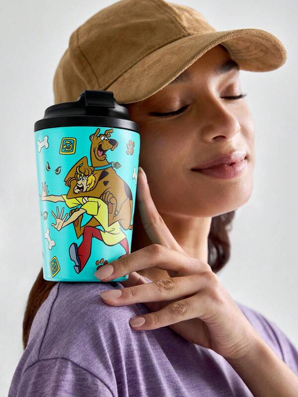 SCOOBY-DOO X SHEIN 12 Oz / 360 Ml  Vacuum Insulation Stainless Steel , Coffee Cup Leak-Proof Cover, Suitable For Hot Drinks / Cold Drinks, Suitable For Most Cup Holders,Gift Ideas