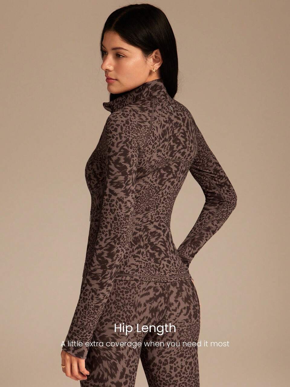 FeatherFit™ BBL Slim-Fit Pockets Zip Up Long Sleeve Jacket