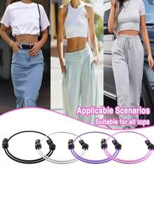 1/2pcs Crop Tuck Adjustable Band, Crop Tuck Tool For Sweater And Shirt, Belly Leaking Crop Tuck Band, The Elastic Band To Change The Style Of Your Tops - Multicolor - View 1
