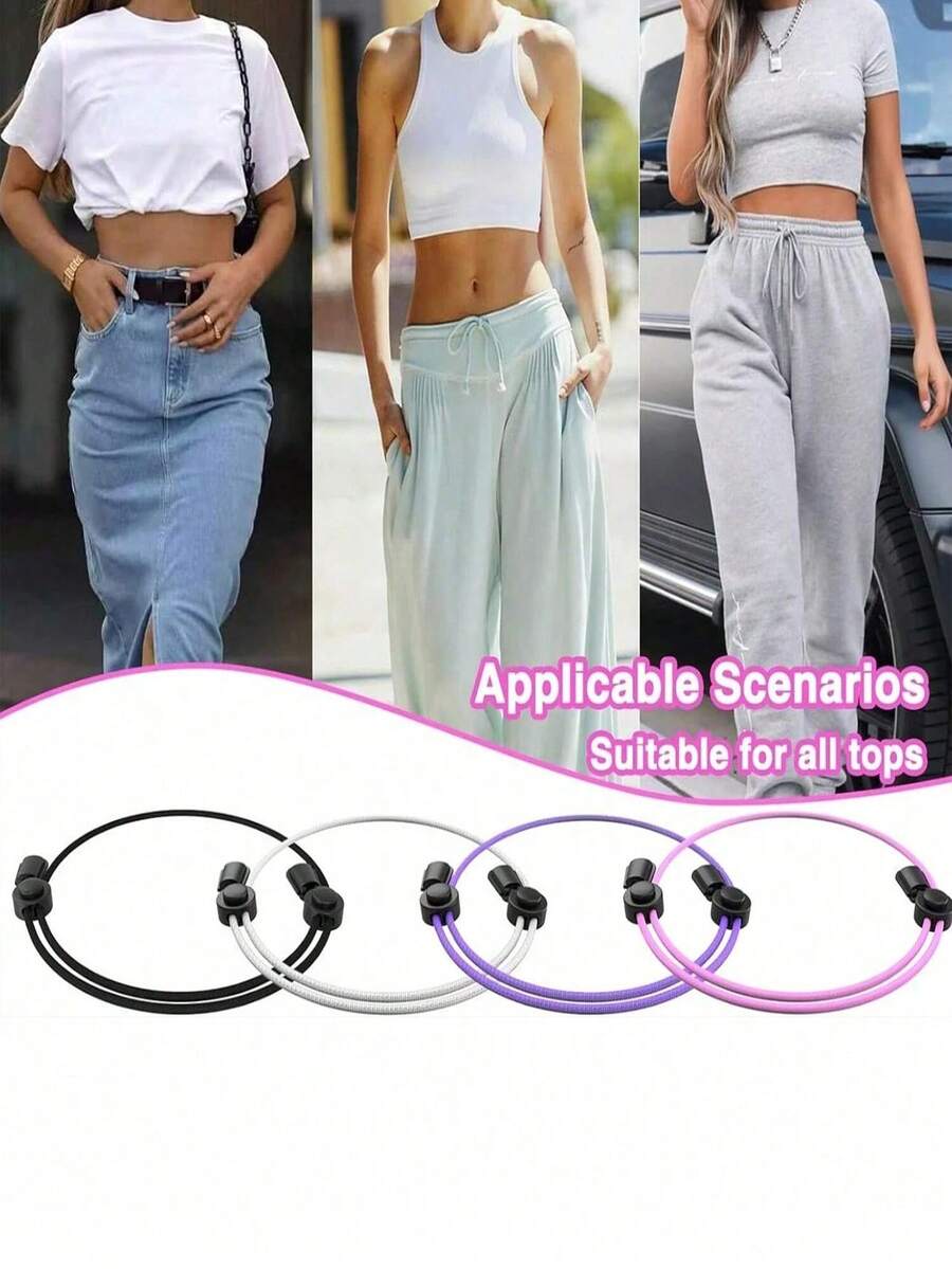 1/2pcs Crop Tuck Adjustable Band, Crop Tuck Tool For Sweater And Shirt, Belly Leaking Crop Tuck Band, The Elastic Band To Change The Style Of Your Tops - Multicolor - View 1