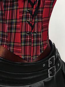 Amplova Áo croptop ống màu đỏ phối chéo phía trước dành cho nữ, thích hợp cho Giáng sinh và Ngày Valentine, năm mới. - Nhiều màu - Xem 10