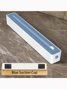 1pc 2-In-1 Kitchen Cling Film Dispenser With Cutter, Plastic Food Wrap Roll Holder - Multi-Functional Plastic Cutter For Cling Film, Baking Paper, And Foil - Essential Kitchen Organizer For Food Preservation And Storage