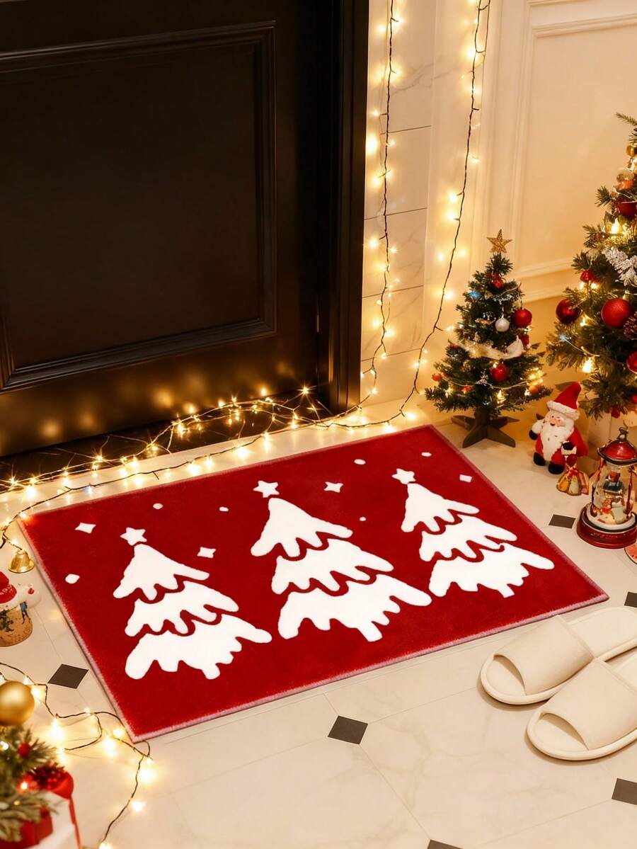 Cirelle Tapetes de Árvore de Natal são uma das decorações mais perfeitas para o Natal, trazendo aos convidados uma sensação de calor e alegria. Eles podem ser colocados na entrada e também servir como decoração para a sala de estar de Natal. - Tapete de natal - Visão 1
