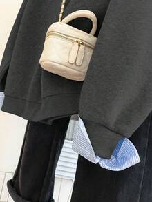 Resyla Áo nỉ nữ phong cách sinh viên thường ngày thu/đông mới - Màu xám đen - Xem 8