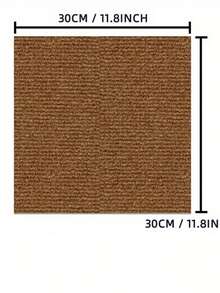 10pcs 30x30cm Easy-To-Install Self-Adhesive Striped Carpet For Office, Living Room, And Bedroom Mats With Aluminum Foil Bottom - No Residue, Freely Spliced