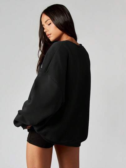 MISSGUIDED Crew Neck Sweatshirt With Text Logo｜MISSGUIDED