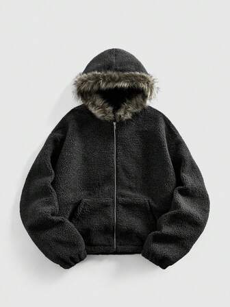 Street Life Veste à capuche avec col en fourrure mode pour hommes, automne/hiver