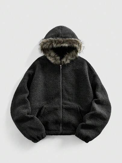 Street Life Veste à capuche avec col en fourrure mode pour hommes, automne/hiver