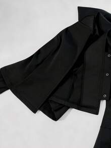 SHEIN Unity Casual Sexy Fitted Short Lapel Blazer, Spring/Autumn - Black - View 8