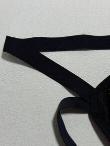 WENEZON 1pc Men's Black Sexy Mesh Pouch Low Waist Briefs - Black - View 3