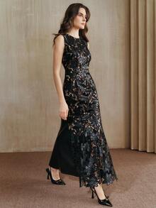 Đầm đuôi cá không tay Anewsta New Elegant bằng chất liệu PU, cắt laser, dành cho nữ, thích hợp cho mùa xuân/hè. - màu đen - Xem 4