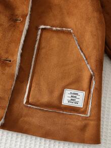 Cozy Pixies 女童保暖连帽开衫 - 卡其色 - 查看 3