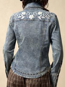 Bohemela Áo sơ mi nữ thêu hoa cổ điển giản dị - Nhiều màu - Xem 1