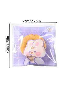 100/300/500 piezas Bolsa autoadhesiva con forma de galleta y caramelo de oso y conejo de dibujos animados en un solo paquete - Oso de té con leche - Ver 2