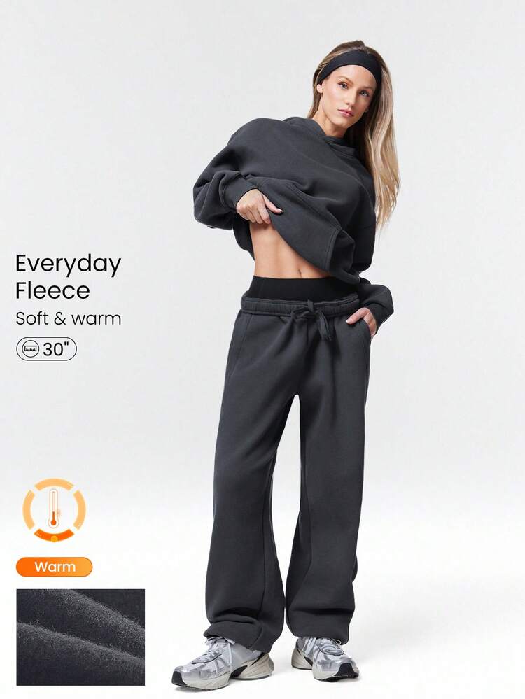 30" Everyday Fleece Be Comfy Oversized Fit Adjustable Drawstring Waist Basic Joggers With Side Pockets Daily Casual