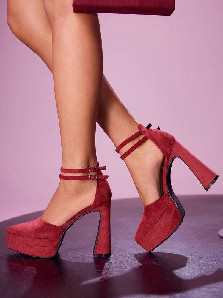 CUCCOO LuxiPop Buckle Design Fashionable Glamorous Platform High Heels, Suitable For Parties, Gatherings, Music Festivals, Halloween, Christmas, Nightclub