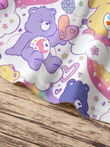 SHEIN X Care Bears Young Girl Cartoon Bear Pattern Round Neck Short Sleeve T-Shirt - White - View 6