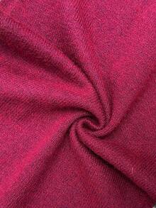 SHEIN EZwear 女士秋冬新款喇叭袖修身毛衣裙（配围巾） - 酒紅色 - 查看 7