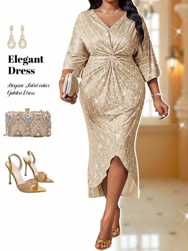 Fleurora Atuendos de otoño para mujeres Elegantes vestidos de fiesta vintage para fiestas, conciertos y festivales de música Vestido dorado Vestido brillante Vestidos elegantes para fiestas y bodas Vestido elegante para invitada de boda Vestidos elegantes para fiestas Vestido elegante y chic para mujer