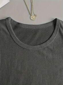 Playera camiseta gráfica dama mujer manga larga cuello redondo básica cómoda fresca ligera moderna juvenil casual urbana suave frío estampado california los angeles letras ciudad america - Gris Oscuro - Ver 4