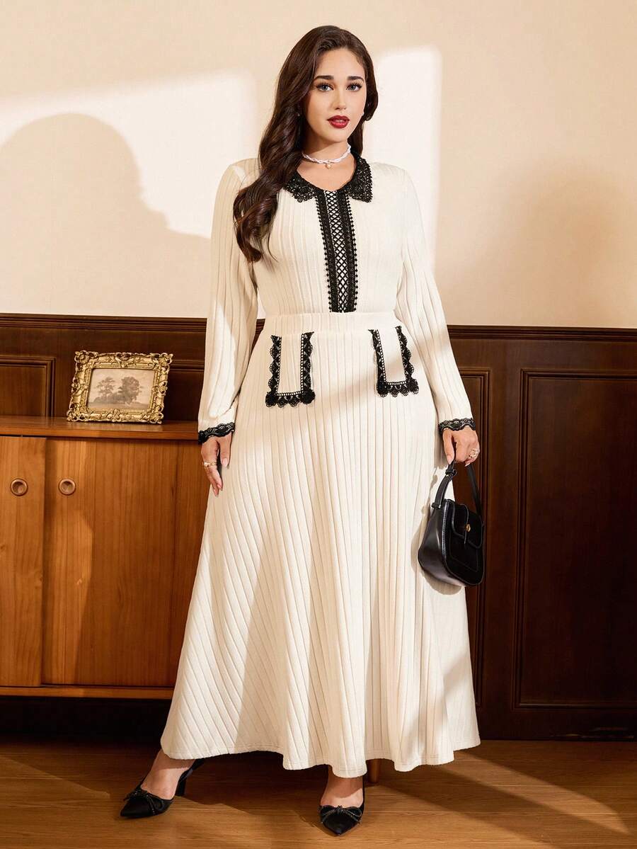 Auvina 大码女式休闲中国风度假连衣裙，适合派对、聚会、街头穿着，也适合圣帕特里克节、复活节、情人节、圣诞节、感恩节等节日，柔软舒适，修身显瘦。 - 杏色 - 查看 1