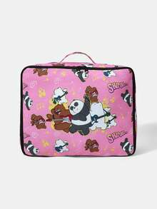 We Bare Bears X SHEIN Cute Bear Print Travel Luggage Storage Handbag