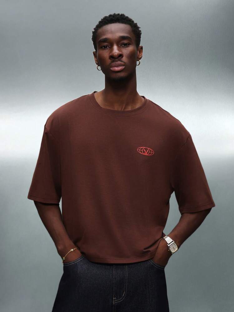 PLAYBOY X SUMWON Crop Fit Boxy Fit Crew Neck Short Sleeve Cotton Tee With Large Back Graphic Print Casual Streetwear Essential