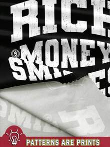 SHEIN Áo thun nam cổ tròn tay ngắn thời trang cổ điển mát mẻ, in họa tiết chân dung, chữ in họa tiết ở lưng và hình ngôi sao, thích hợp cho mùa hè - Nhiều màu - Xem 3