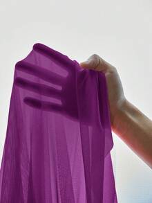 SHEIN 1 Set Plus Size Floral Lace Robe + Lace Slip Dress With Waist Cinching Design, 2pcs - Purple - View 6