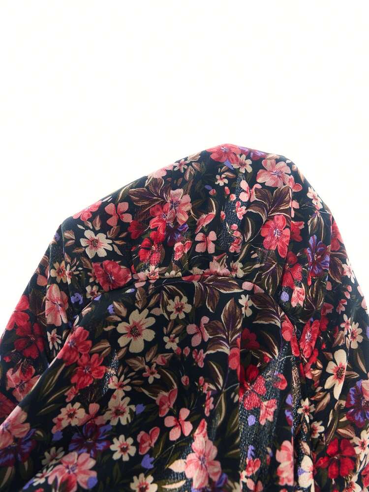 Plus Size Women's Winter Casual Vacation  Country Ditsy Floral Casual Vacation Long Sleeve Dress, Autumn/Winter,Winter Dress, Floral Dress ,Long Sleeve Floral Dress,Floral Dress For Women, Floral Print Dress,Autumn/Winter,Winter Dress,Floral Dress For Women,Going Out Outfits,2025 New Clothes,Simple And Fashionable For Everyday Wear, Plus Size Winter Clothes,New Year Dress,Comfortable And Breathable,Flowy Dress,Christmas Outfit For Women ,New Year Clothes,Modest Dress For Women,Thanksgiving Outfit For Women