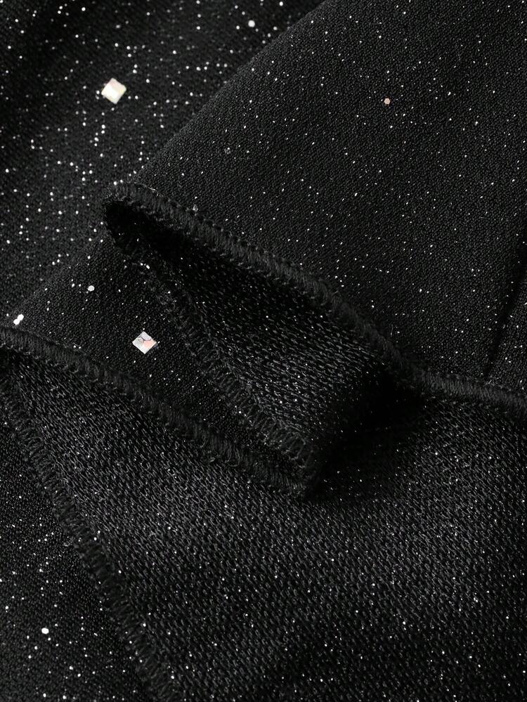 Elegant Sequin Off-Shoulder Fishtail Midi Dress For Women, Autumn