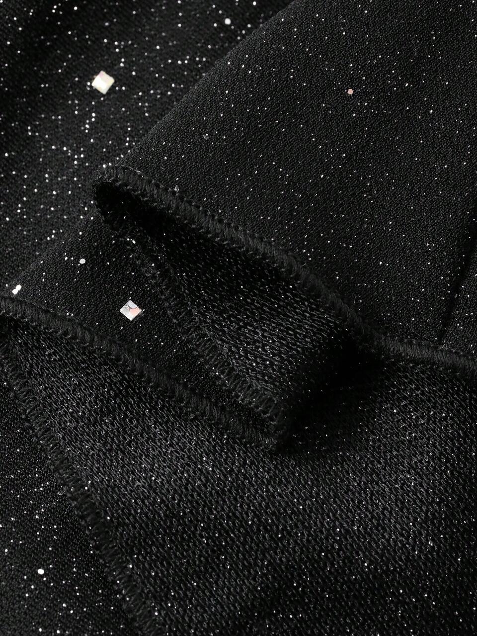 Elegant Sequin Off-Shoulder Fishtail Midi Dress For Women, Autumn