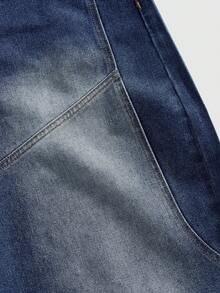 ROMWE MEN Street Life Men's Casual Floral Embroidered Distressed Denim Jeans - Blue - View 5