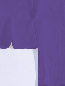 GlowEve Women's Fashion Business Solid Color Heart Neck Long Sleeve Casual T-Shirt - Violet Purple - View 4