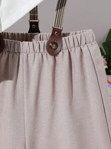 SHEIN Leap Crew 2pcs Tween Boy Casual Striped Collar Short Sleeve Shirt And Elastic Waist Shorts Set, Suitable For Autumn, Spring, Summer, Outdoor Play, School, Street Style, Party And Leisure