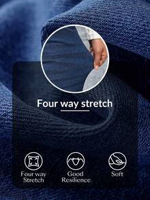 Flexra 女士休闲通勤水洗牛仔背带裤 - 深色水洗藍 - 查看 8