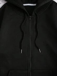 INAWLY Sudadera con capucha y cremallera para mujeres, ideal para graduación, regreso a la escuela, graduación, maestras, otoño - Negro - Ver 3
