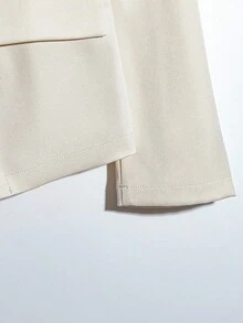 Franclia 2pcs Elegant Office Wear Set - Solid Color Blazer Jacket And High Waisted Skirt Clothes For University Fall Cloth For Women - Apricot - View 6