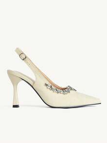 CUCCOO HITCHD 女士尖头水钻装饰细高跟鞋，优雅奢华浪漫性感哥特风黑色麂皮一脚蹬高跟鞋，适合正式场合、婚礼宾客、下午茶、约会之夜、派对、婚礼、盛会、万圣节、圣诞节、感恩节、生日等场合。 - 芥末黃 - 查看 9