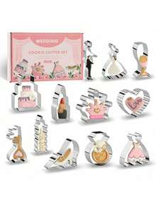 12件套秋季感恩节饼干模具套装 | 海洋动物、树叶形状不锈钢模具 - 火鸡、松鼠、橡子、枫叶等 - 非常适合DIY节日烘焙、蛋糕装饰 - 秋季手工制作，倾注爱意，烘焙爱好者的理想礼物 - 銀色 - 查看 12