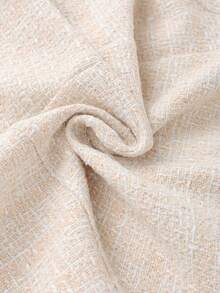 GlowEve CURVE 大码女式金属纽扣装饰束腰衬衫，秋冬款 - 杏色 - 查看 3