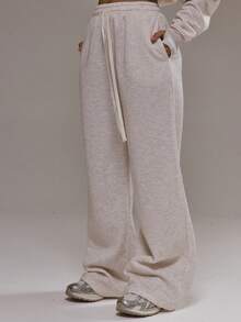 Musera Sport 直筒抽绳运动裤，适合慢跑、板式网球、网球、匹克球、健身房、秋季瑜伽、普拉提、日常休闲穿着。 - 米色 - 查看 3