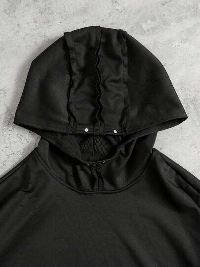 Men's Street Dark Distressed Hoodie