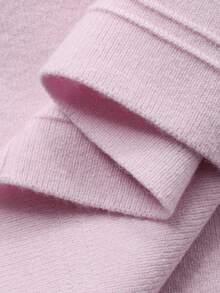 Dazy Plus V-Neck Solid Color Slim Fit Plus Size Women Pullover Sweater, Pink, Autumn/Winter - Pink - View 6