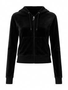 Juicy Couture Women's Full Zip Hoodie Black - màu đen - Xem 4