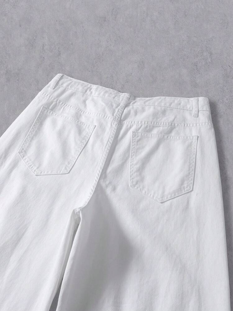 Manfinity Denimwave 男士深灰色水洗宽松休闲短款牛仔经典夹克，适合外出、休闲、大学校园、街头或工作场合穿着。 - 白色 - 查看 6