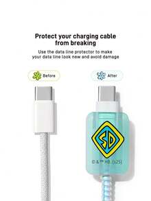 SCOOBY-DOO X SHEIN 3 件装数据线保护套，兼容 充电器，充电器保护套（不含数据线），礼品之选 - 綠色 - 查看 5