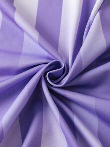 THE POWERPUFF GIRLS X SHEIN Young Girl Cartoon Character Print Purple Ombre Striped Loose Drop Shoulder Long Sleeve Sports Jersey T-Shirt - Purple - View 6